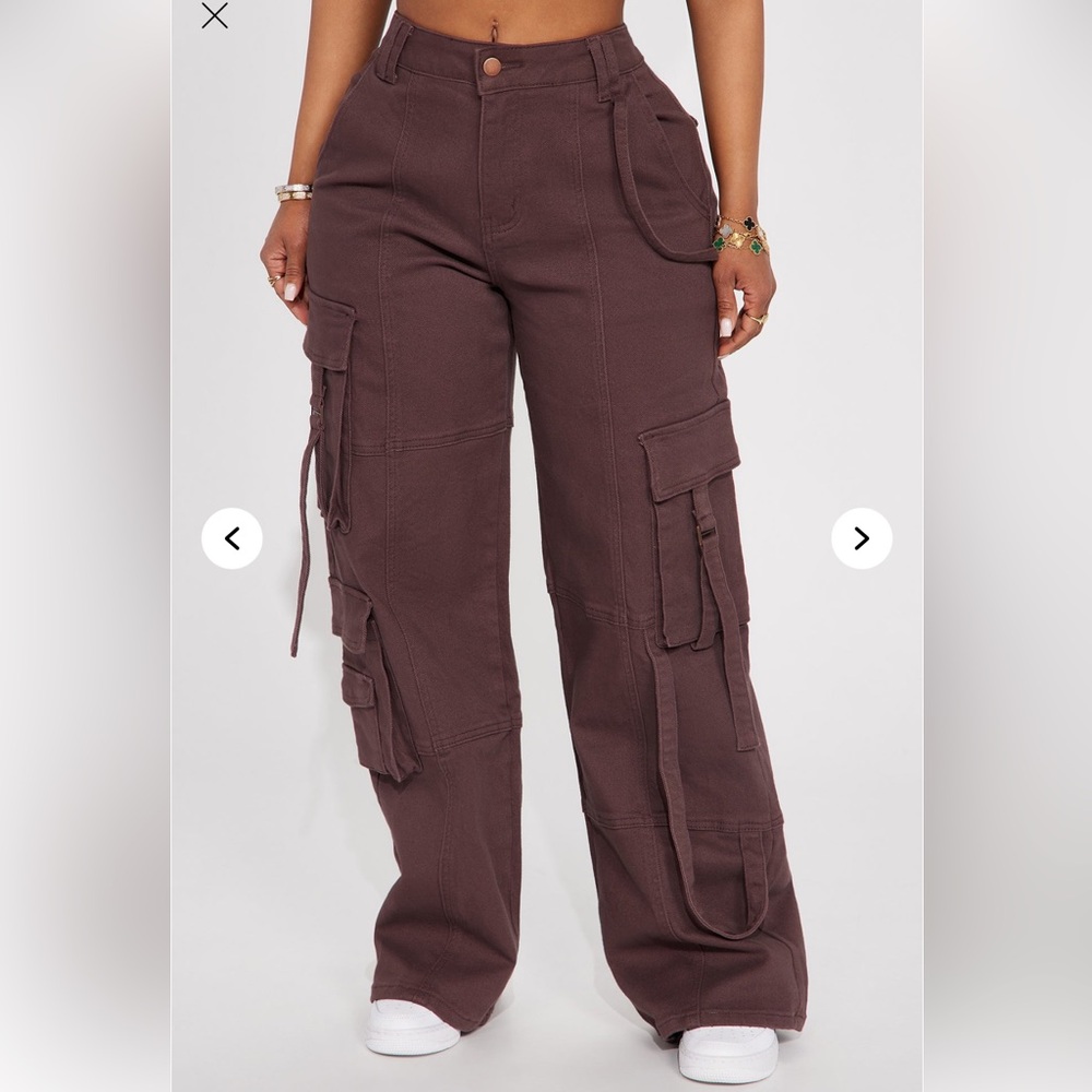 Fashion Nova Brown High-Waisted Trousers